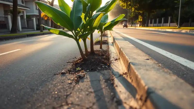 Japanese Man Grows Banana Trees in the Middle of City Road for Two Years